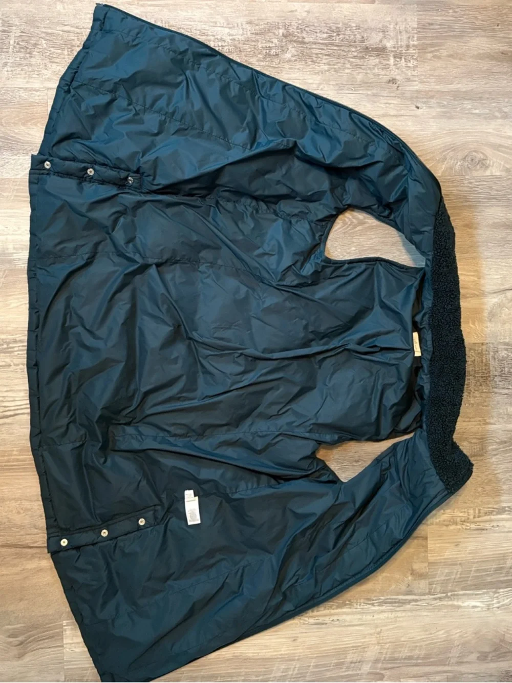 J.Jill Down Quilted Puffer Vest in Deep Teal with Sherpa Collar Size Small - Picture 12 of 15